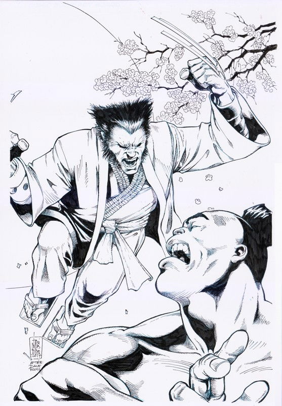 Samurai Wolverine vs Sumo Hulk , pencil by Dave Ross, Ink by Toni ...