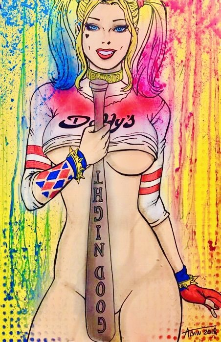452px x 700px - Nude Sexy Harley Quinn BaseBall Pop Art, in The Man From Atlantis's  collectionneur Comic Art Gallery Room