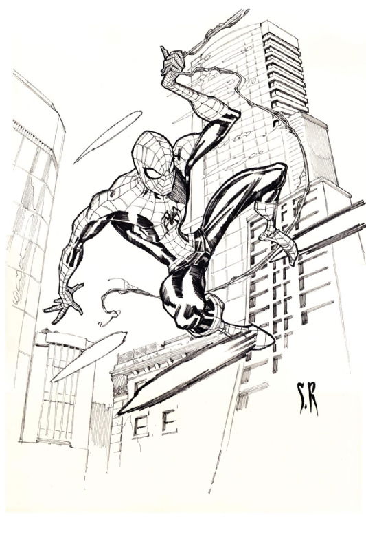 Spider-Man BW ( brush style ), in Stephane Roux's Heroes Comic Art ...