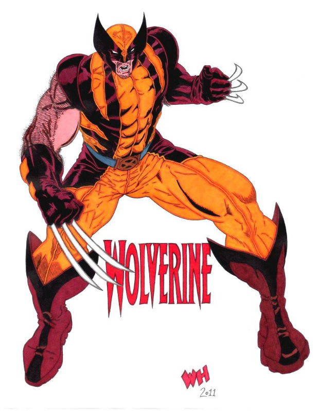 Wolverine Brown and Gold, in Wayne Hebb's Marvel Characters Comic Art ...