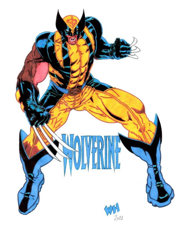 Wolverine Blue and Yellow Colored 1, in Wayne Hebb's Marvel Characters ...