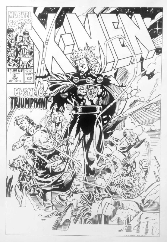 X-Men #2 Cover Recreation - Louis De Jager after Jim Lee, in Magneto ...