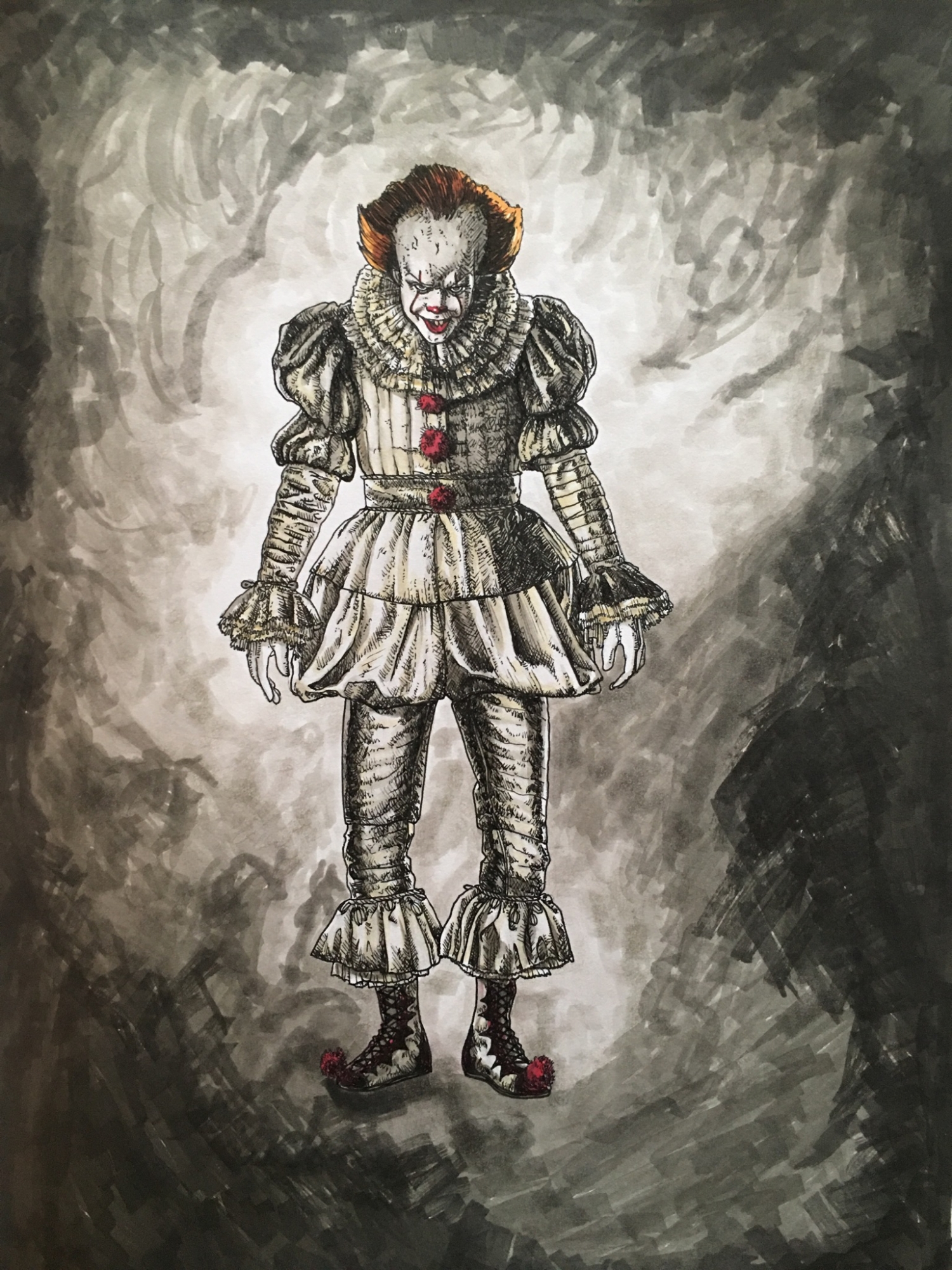 IT sketch drawing pennywise georgie balloon movie horror tutorial  pencil color e  Easy halloween drawings Easy cartoon drawings Easy  disney drawings