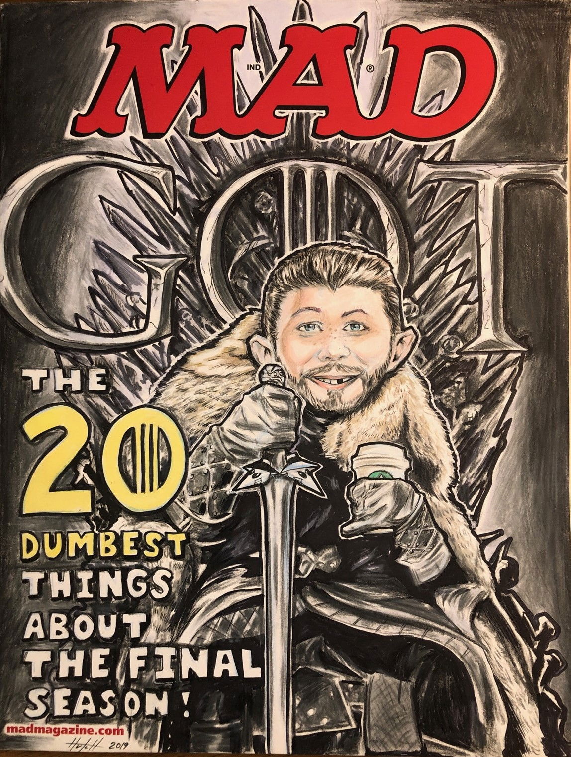 Mad Game Of Thrones In Ronald Shepherd S Mad Magazine Sketch Cover Original Art Comic Art