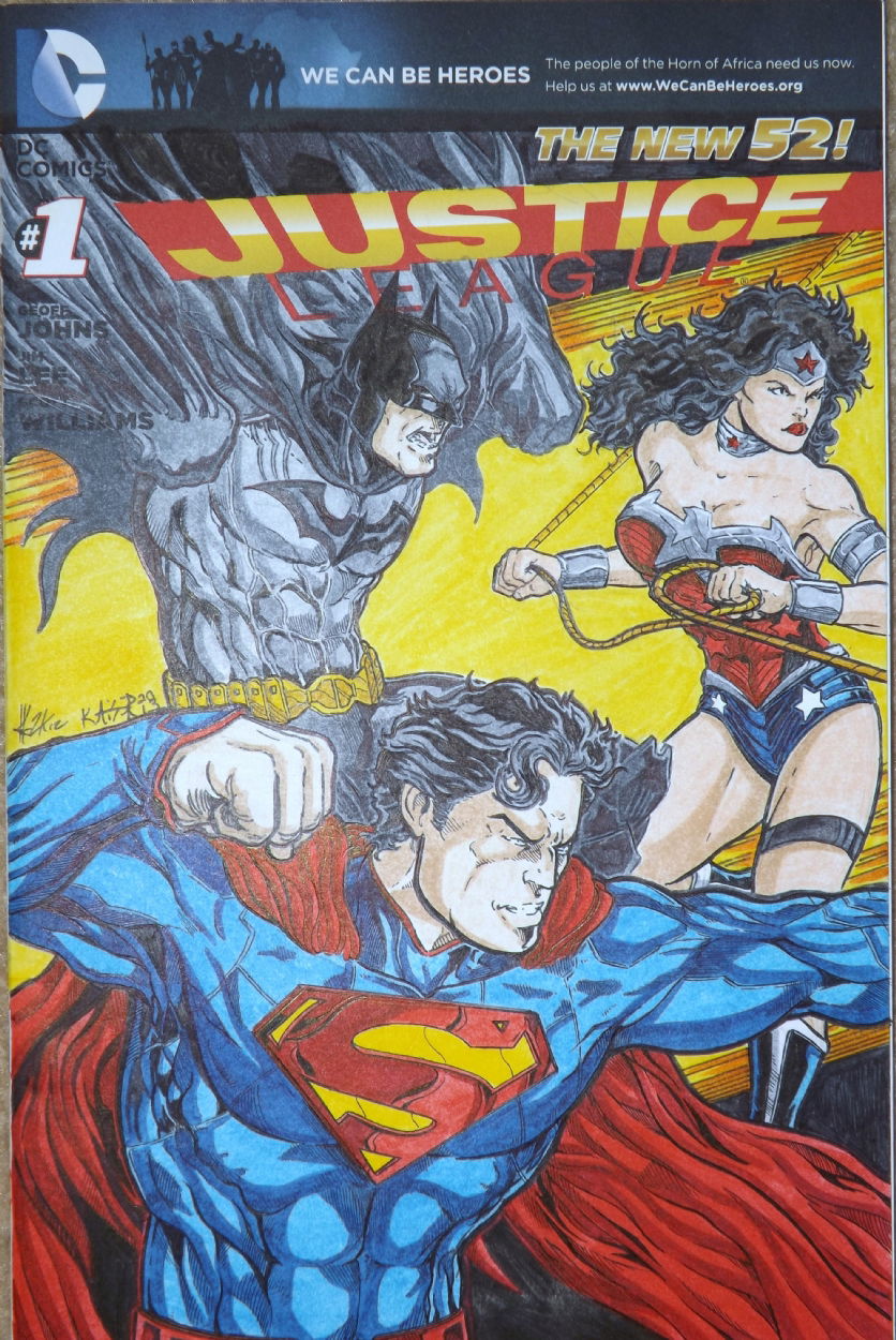 Batman Superman And Wonder Woman In Ronald Shepherds Dc Sketch Covers Comic Art Gallery Room 1154