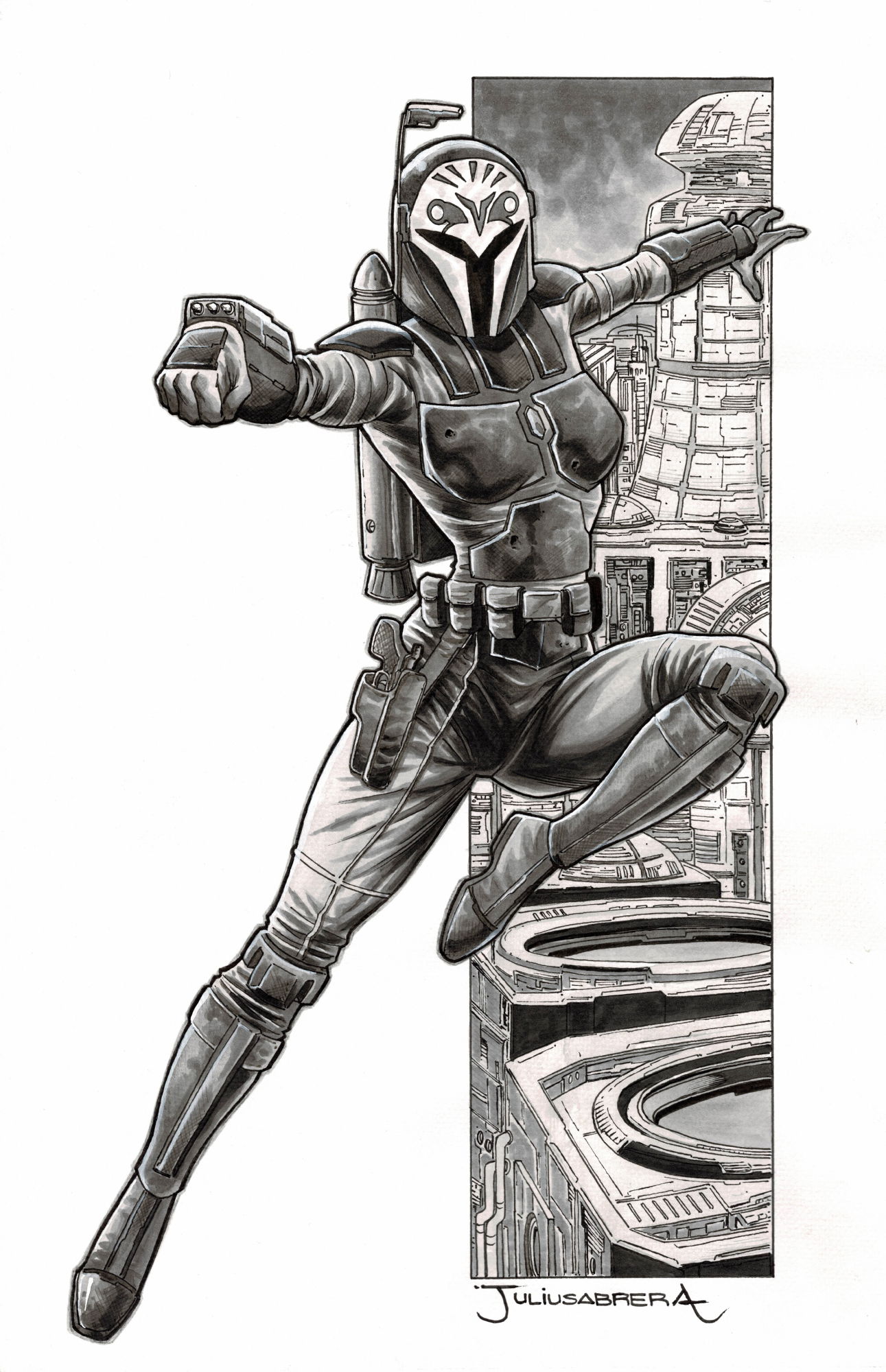 Bo Katan Kryze In Ronald Shepherds Star Wars Commission Artwork Comic Art Gallery Room 