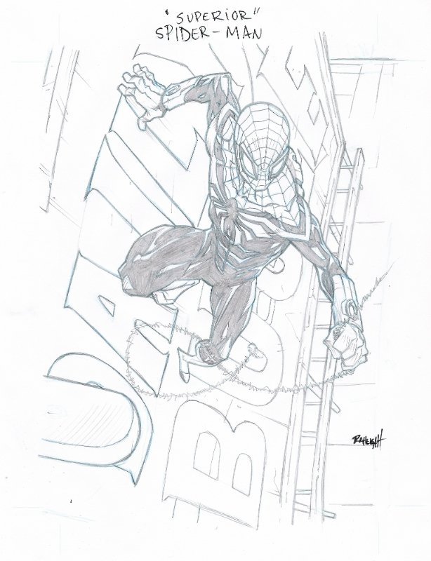Spider-Man Pencils by Ray Anthony Height (Upper Deck Marvel Premier 2014  base card #24), in Spider Fan's Trading Card Artwork Comic Art Gallery Room