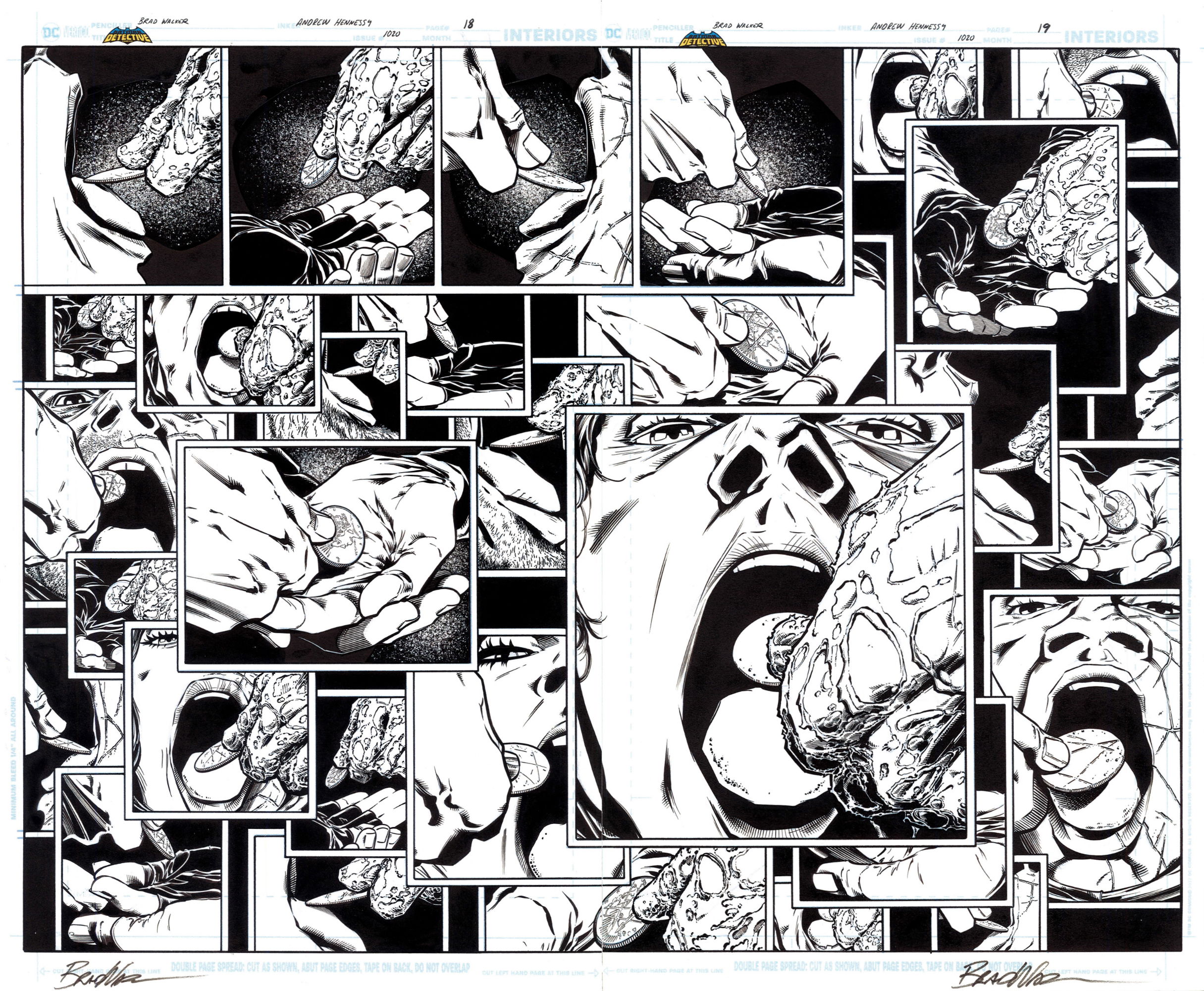 DETECTIVE COMICS Issue 1020 Pg 18 & 19 (2016), in Adam Law's My Dragon's  Hoard of Art- a.k.a the stuff I fancied and could afford at the moment.  Comic Art Gallery Room