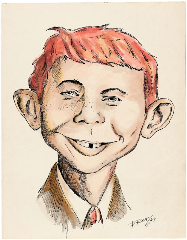 Alfred E Neuman Sketch In Todd Sheffers My Original Art Gallery Comic Art Gallery Room