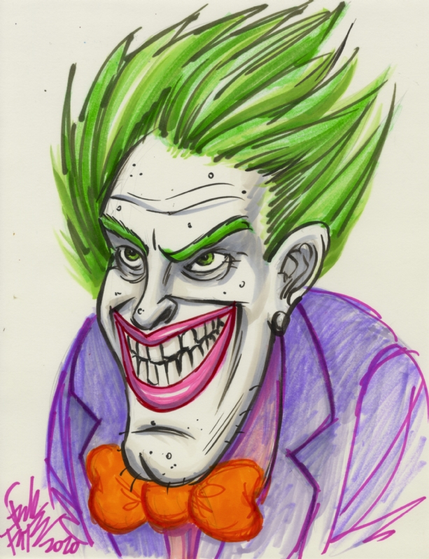 Joker Dc Comics Marker Drawing 8 5x11 On Paper In Frank Forte S Drawings And Sketches Comic Art Gallery Room