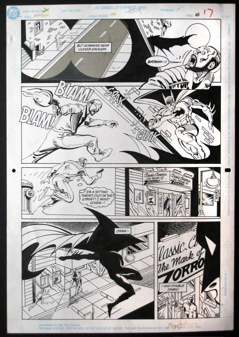 Norm Breyfogle and Steve Mitchell Batman 459 page 17, in Mel C. and B.  Carter's Room of Requirement Comic Art Gallery Room