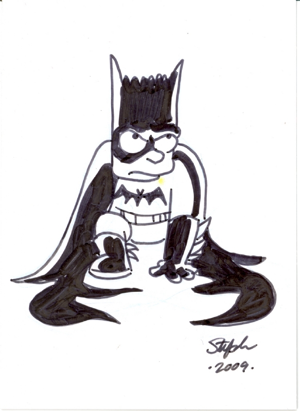 Bart Simpson as Batman (Bartman) - ACEO - Stephanie Gladden, in William  Egli's Owned Sketch Cards Comic Art Gallery Room