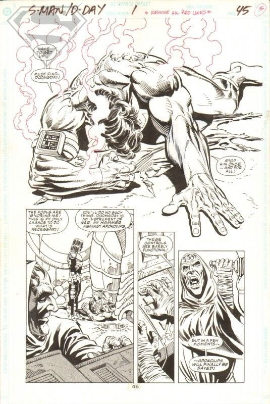 Superman Doomsday Hunter Prey 1 Dan Jurgens Brett Breeding April 1994 Splash In Mr Ozisik S Dc Original Art Comic Art Gallery Room