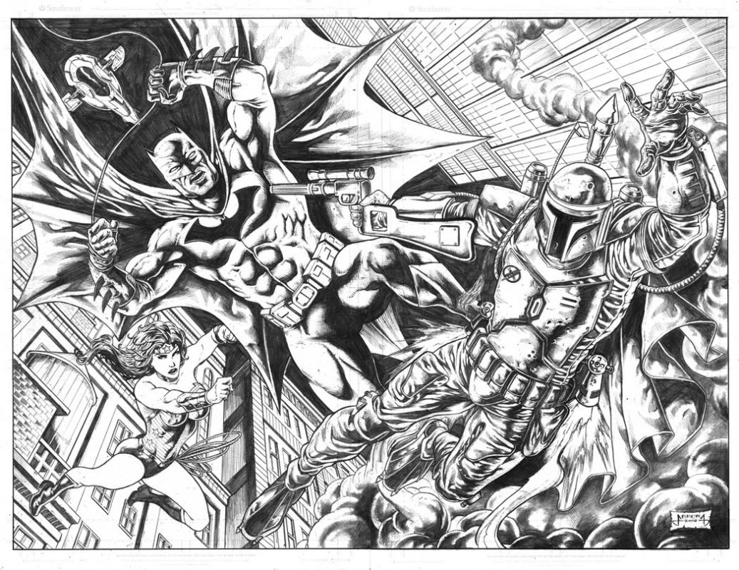 Batman vs Boba Fett by Julius Abrera, in Jens Walter's Batman and... Comic  Art Gallery Room