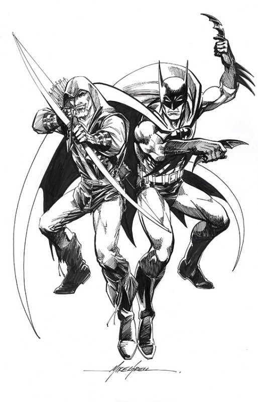 Batman and Green Arrow by Mike Grell, in Jens Walter's Batman and... Comic  Art Gallery Room