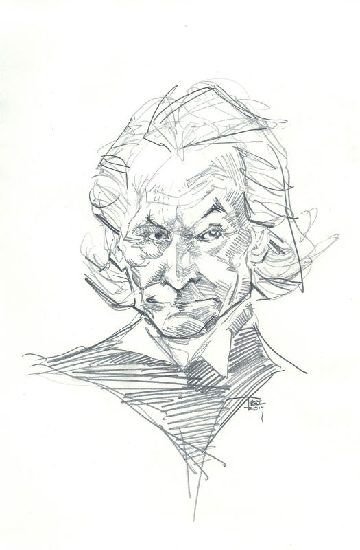 Doctor Who William Hartnell Sketch In Peter Larson S Artwork By Terence Brown Ii Comic Art Gallery Room