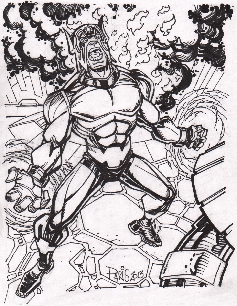 Orion of the New Gods, in R Lee's Paris Cullins Comic Art Gallery Room
