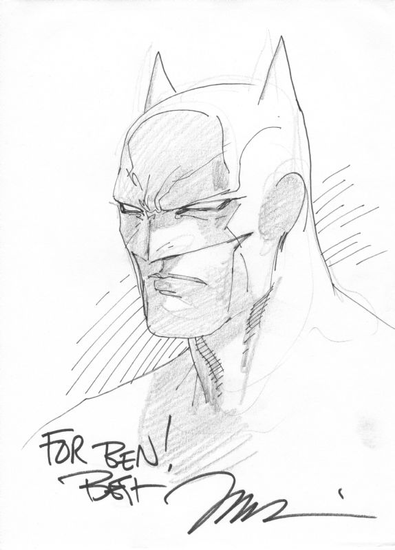 Batman Sketch by Jim Lee, in Scott Guenther's Blank Variant Cover ...