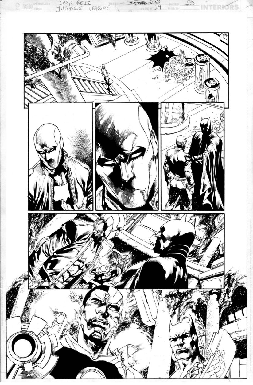 Justice League Page Batman Red Hood Cyborg Ivan Reis Joe Prado In Chiaroscuro Studios