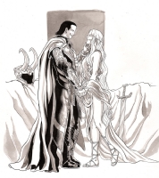 Loki and Valkyrie commission sample - Daniel HDR Comic Art