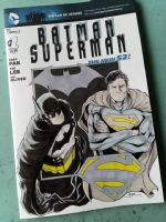 Batman & Superman sketch cover commission sample Comic Art