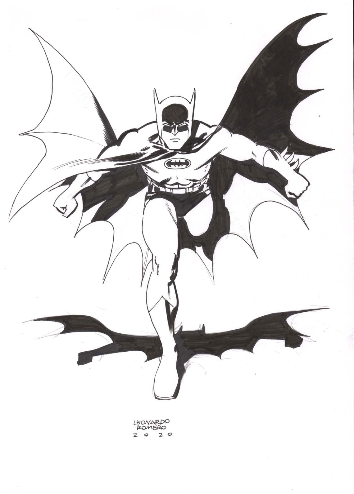 Batman Silver Age illo inks by Leonardo Romero, in Chiaroscuro Studios ...