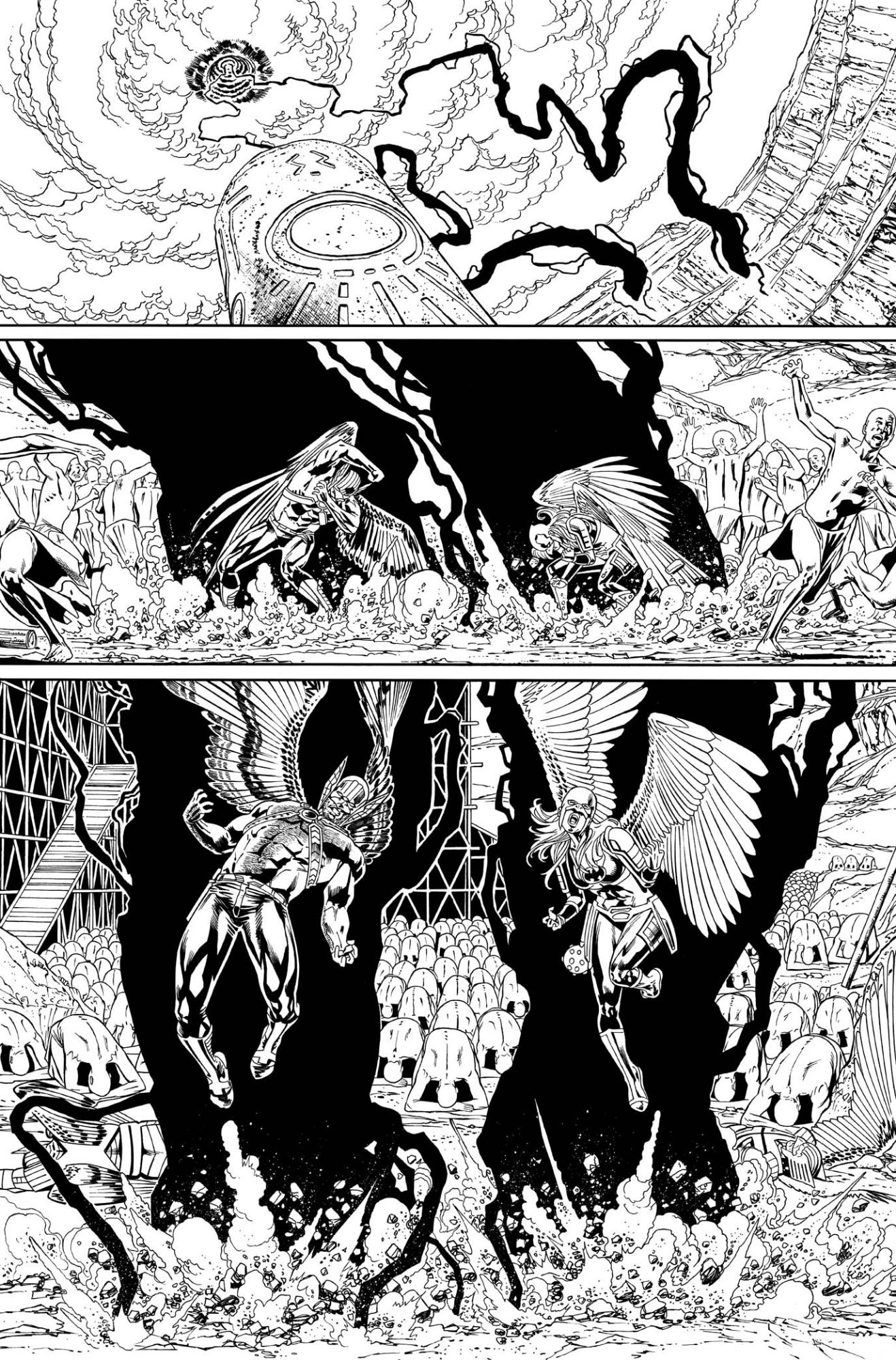 Hawkman #24 page 19 - Fernando Pasarin & Oclair Albert (Inks over ...