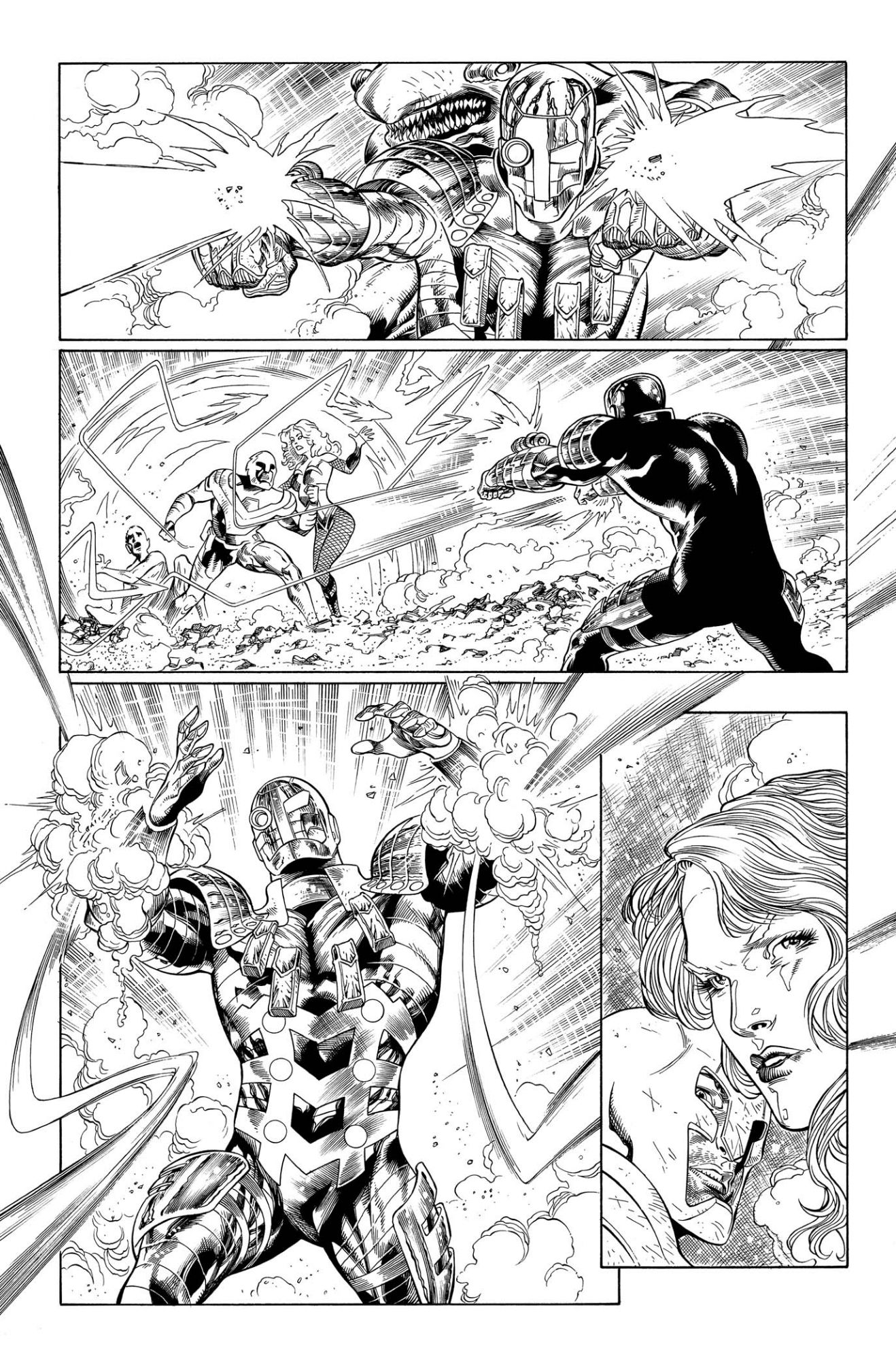 Birds of Prey #33 page 05 (2011) inks over blueline by Oclair Albert ...