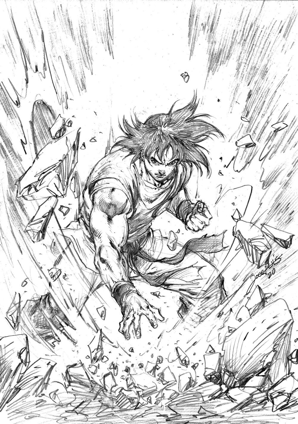 Goku manga panel drawing