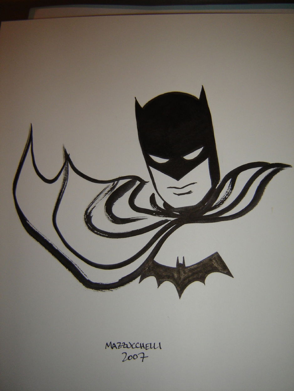 Batman sketch by David Mazzucchelli, in Joseph Melchior's David  Mazzucchellli Comic Art Gallery Room