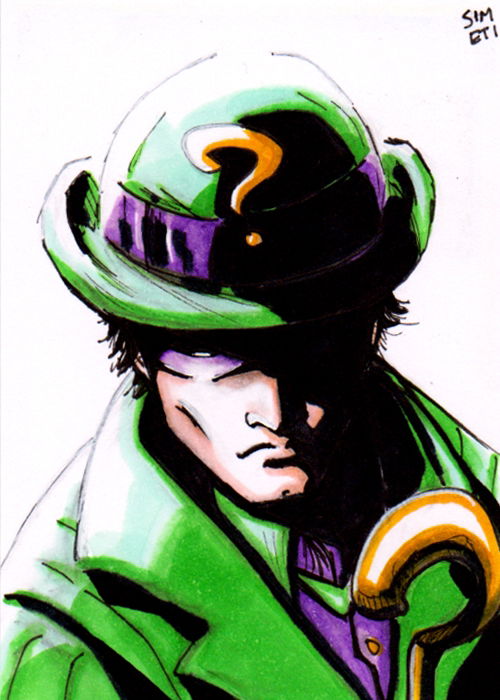 The Riddler sketch card, in Peter Simeti's Sketch Cards Comic Art ...