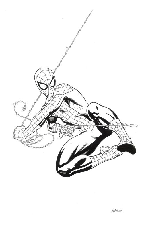 Ed McGuinness - Amazing Spider-Man #1 (2014) Variant Cover (1:75), in D T's  Original Art Comic Art Gallery Room