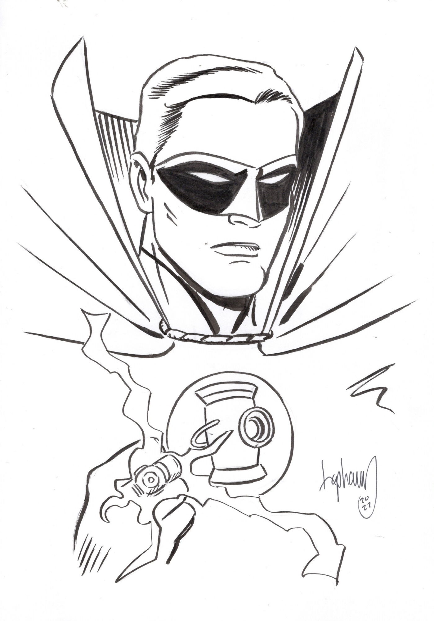 Green Lantern head sketch, in Greg McKee's David Lapham Comic Art ...