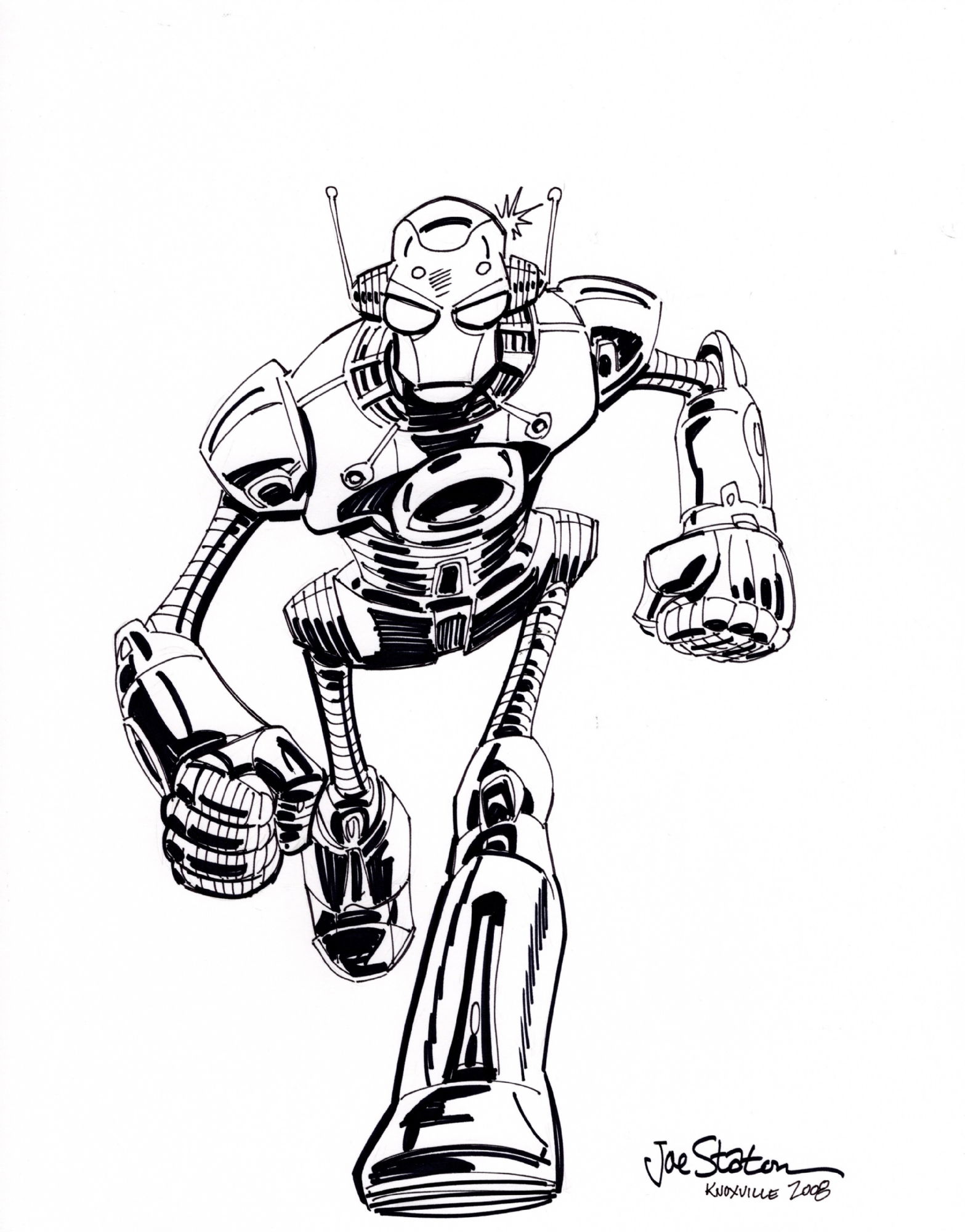 Robotman by Staton, in Greg McKee's Joe Staton Comic Art Gallery Room