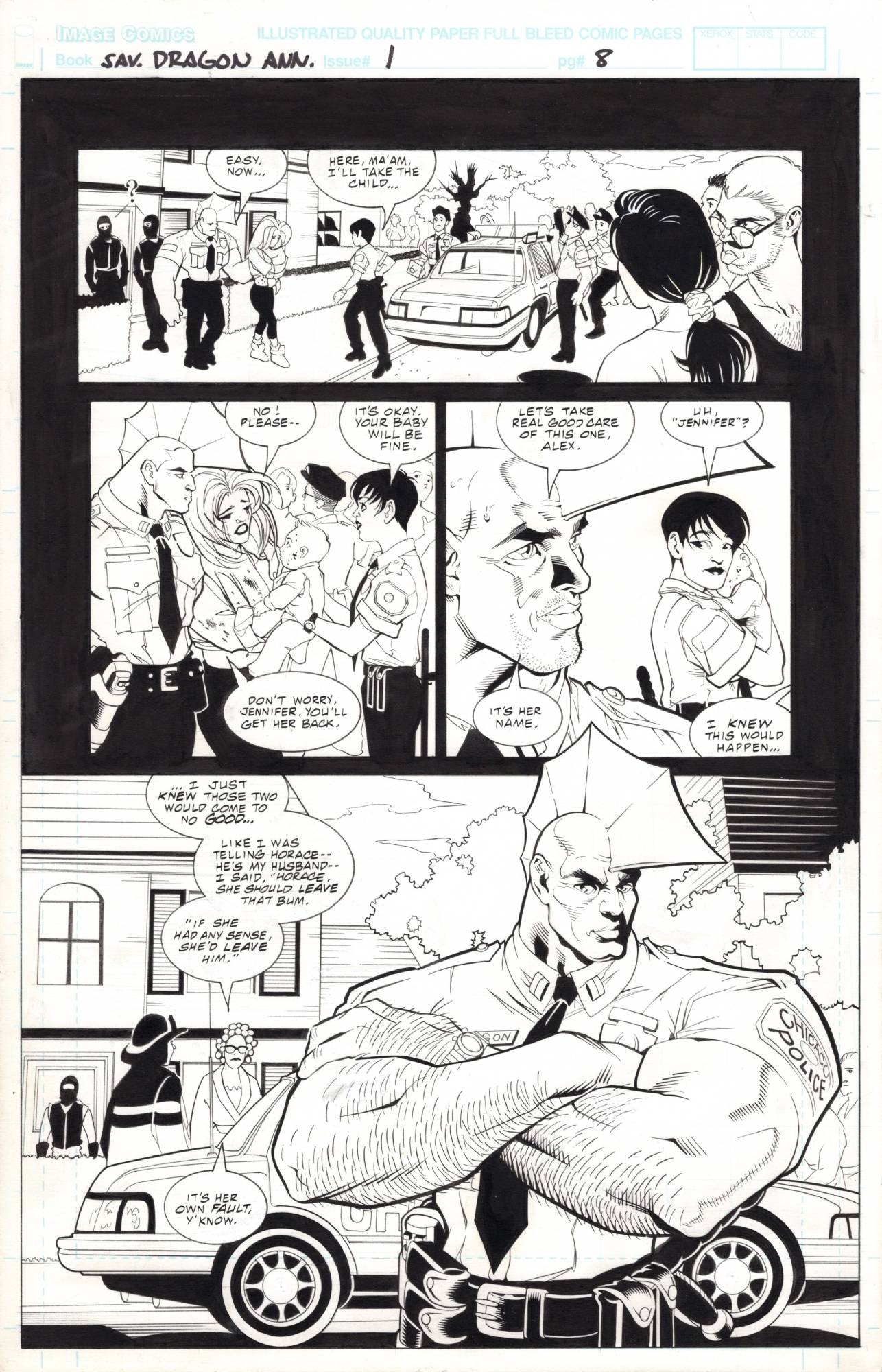 Savage Dragon Sex and Violence #1 pg 8, in Greg McKees Rick Mays Comic Art Gallery Room