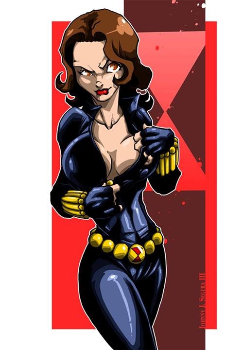 Sexy Black Widow Avengers drawing by Johnny Segura, in Johnny Segura's  Digital Pinups by Johnny Segura 3rd Comic Art Gallery Room