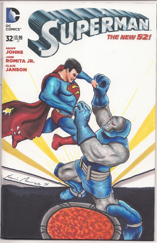 Superman vs. Darkseid sketch cover, in Nicholas Guyette's DC Heroes Comic  Art Gallery Room