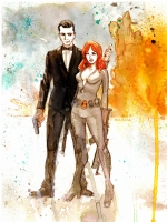 From Marvel, With Love: James Bond and Black Widow by Brett Weldele Comic Art