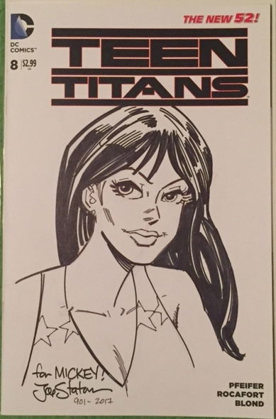 Teen Titans 8 Blank Cover Donna Troy Sketch By Joe Staton In Mickey Aldersons Donna Troy 0203