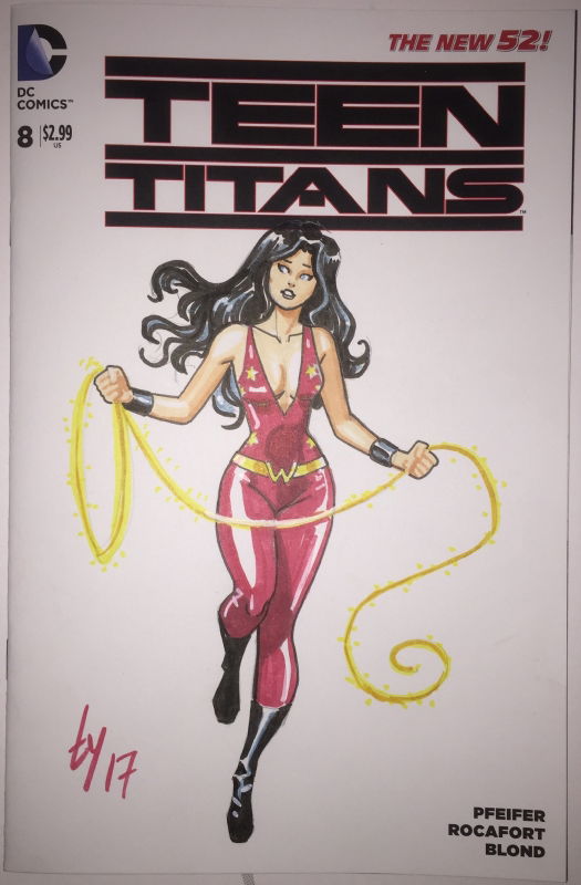 Teen Titans 8 Blank Cover Donna Troy Sketch By Ty Templeton In Mickey Aldersons Donna Troy 3271