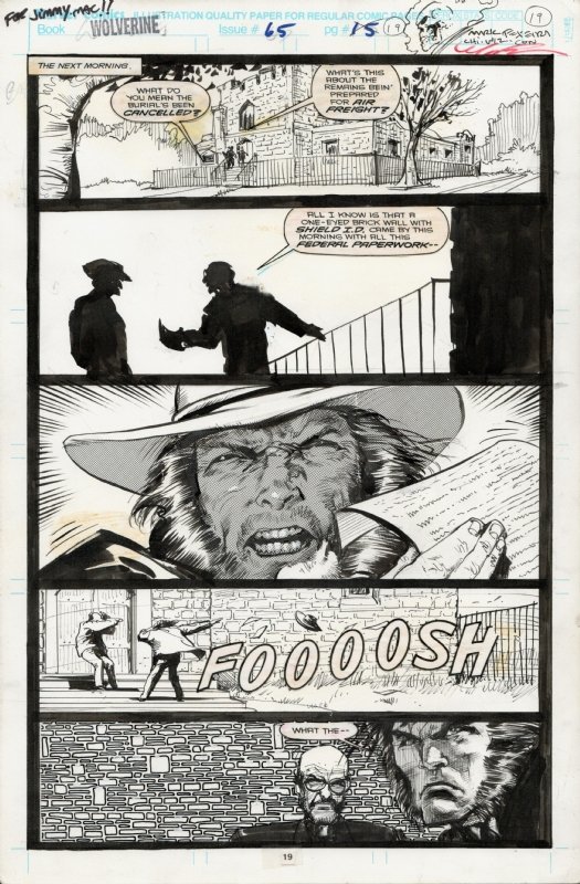 Wolverine #65 Page 19 Lots of LOGAN Mark TEIXEIRA Pencils Steve BIASI Inks  , in Eddie S's WOLVERINE/X-MEN Comic Art Gallery Room