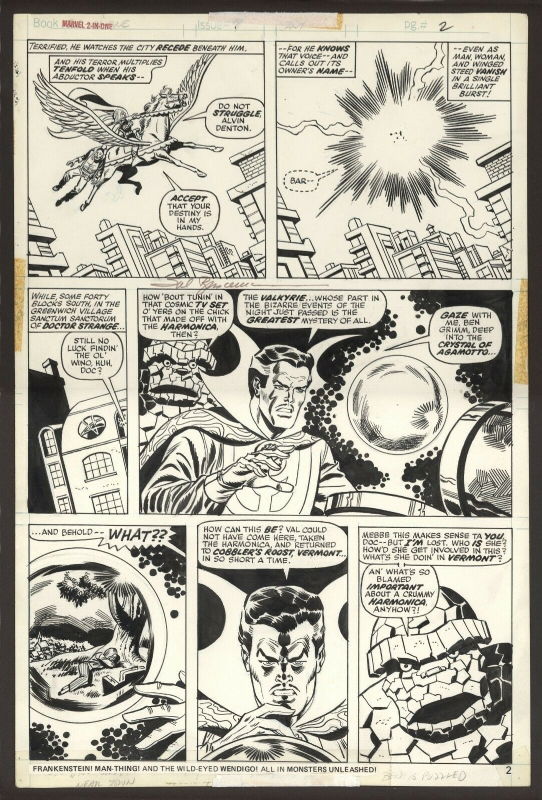 Marvel Two in One #7 Page 2 Thing Dr-Strange Valkyrie Sal Buscema Mike ...