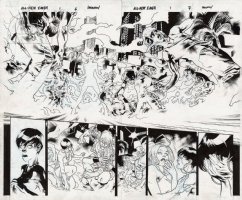 All New X-Men Issue 1 Double Splash (Page 6 & 7) - Eva Bell aka Tempus Comic Art