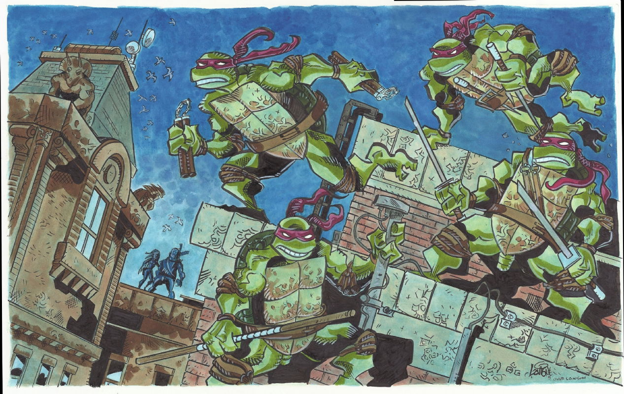 Tmnt   Ninja Turtles Steve Lavigne Inks   Colors Over Jim Lawson 