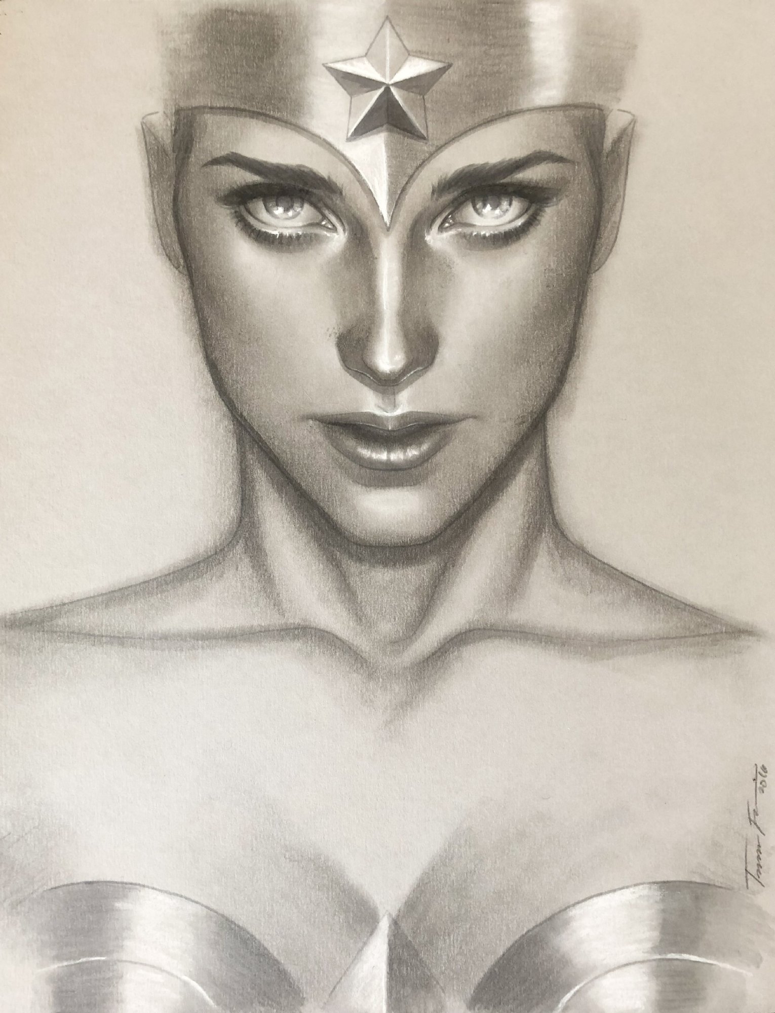 Wonder Woman Cover By Jenny Frison In E Ss Permanent Collection Comic Art Gallery Room 