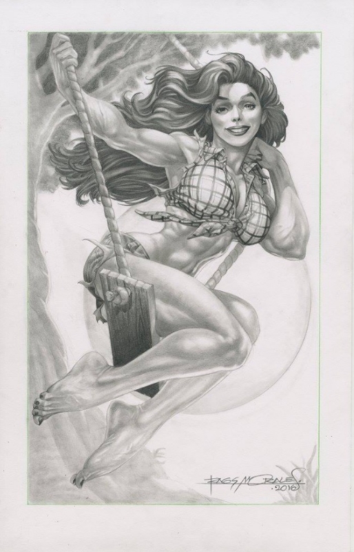 She Hulk ORIGINAL COLOR ART Sketch card pinup comic ACEO Parrish marvel film 