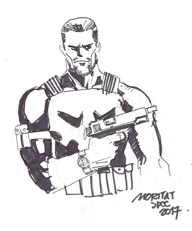 Punisher by Moritat, in Kevin Canlas's Marvel Comic Art Gallery Room