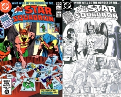All Star Squadron #1 - Brian Bolland, Garry Leach JAM Piece - One Minute Later Comic Art