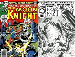 Marvel Spotlight #29 - Dave Wachter - Moonknight One Minute Later Comic Art