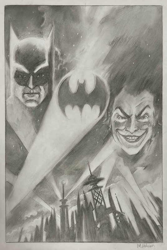 batman (1989) poster concept by mike hobson, in marc sans's movie art Comic  Art Gallery Room
